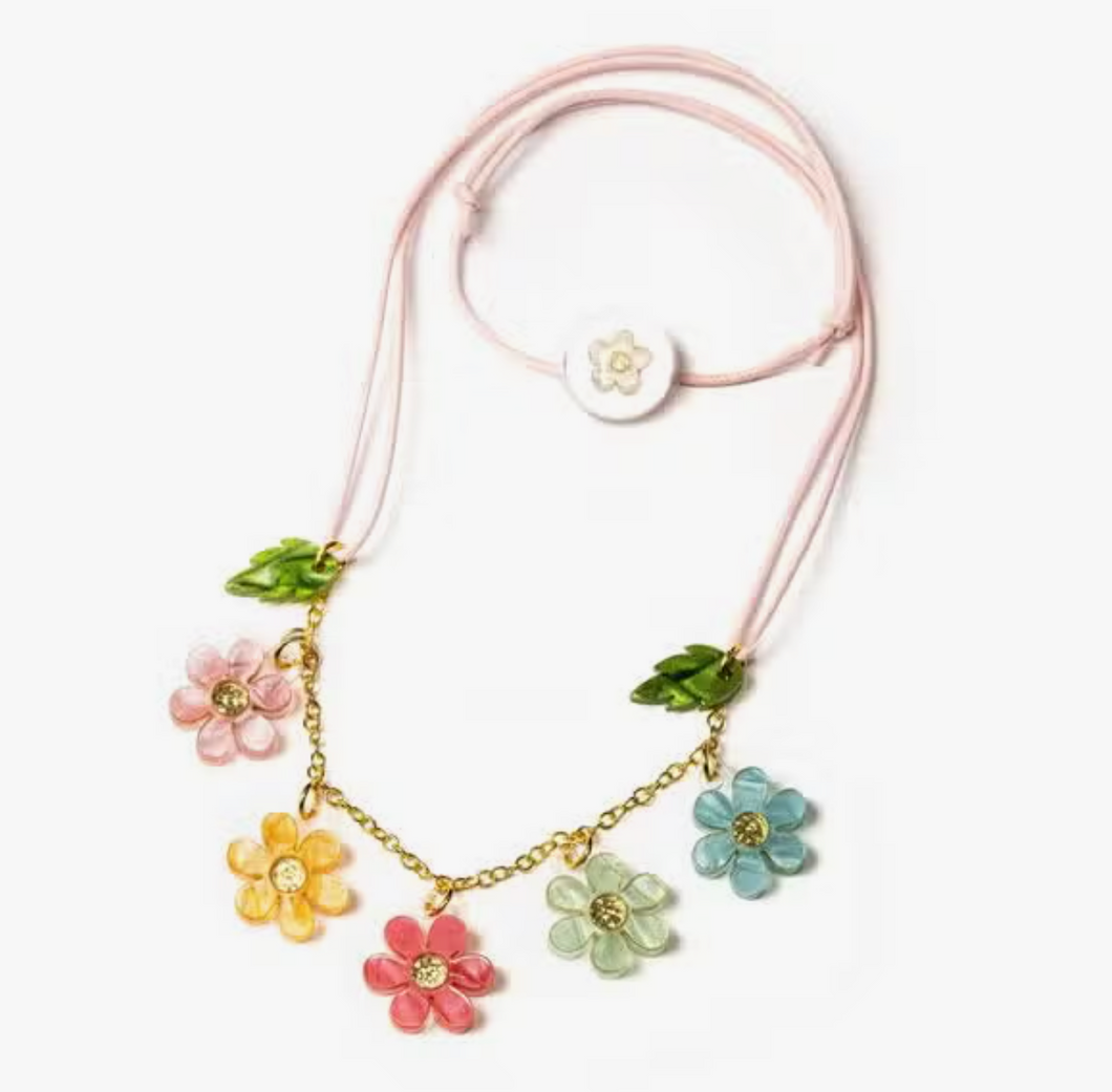 Colorful Pearlized Flower Necklace