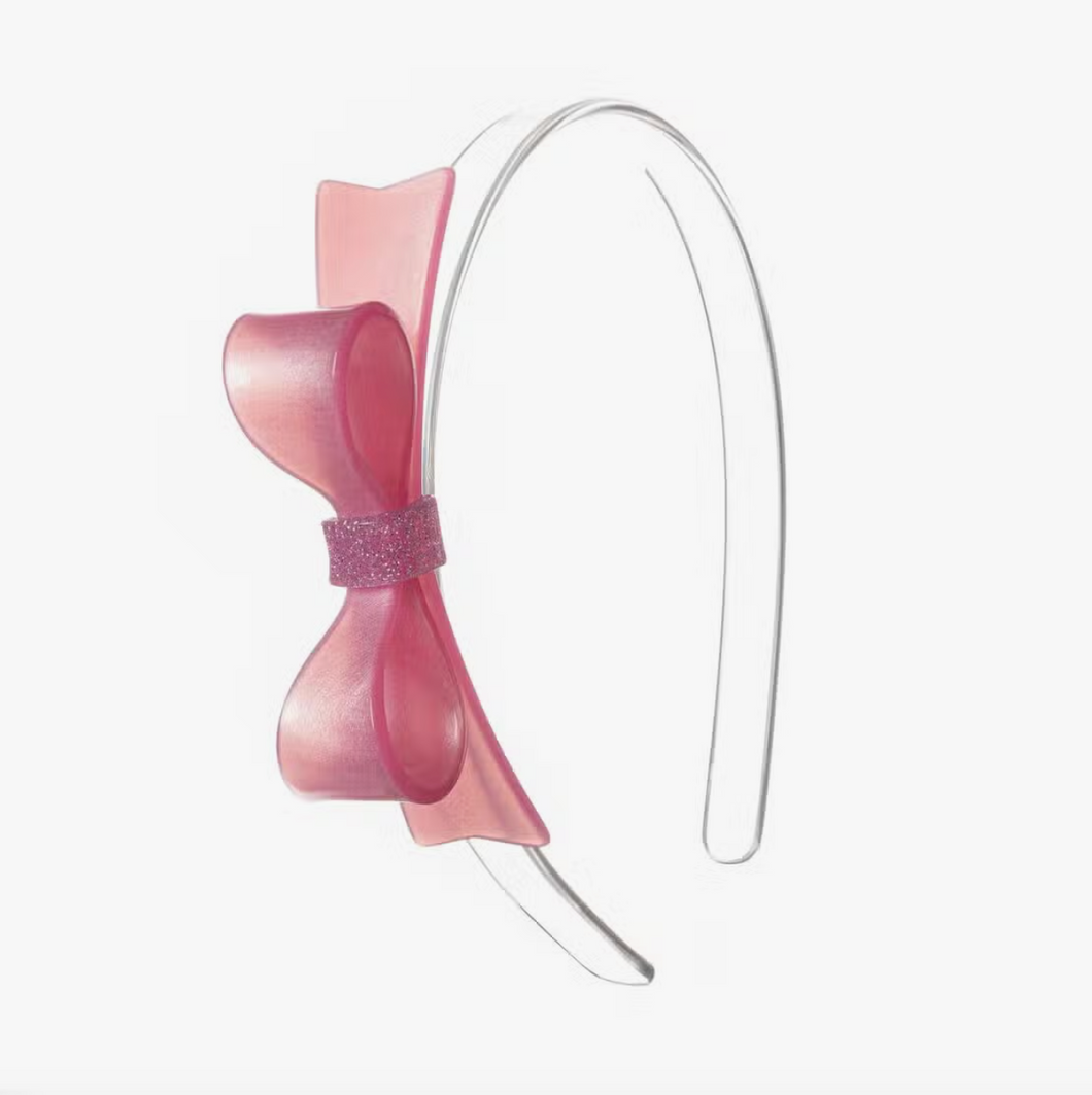 Pink Satin Large Bow Headband