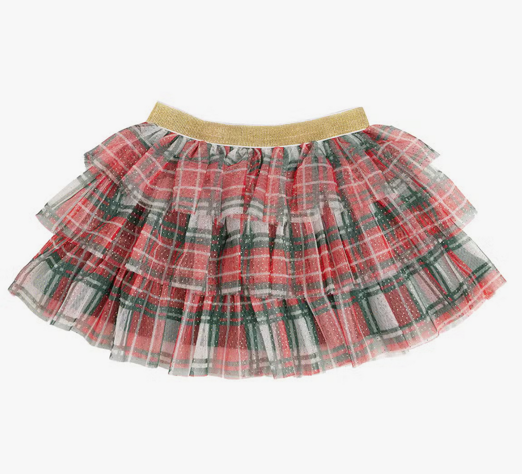 Tiered Plaid Holiday Tutu Skirt