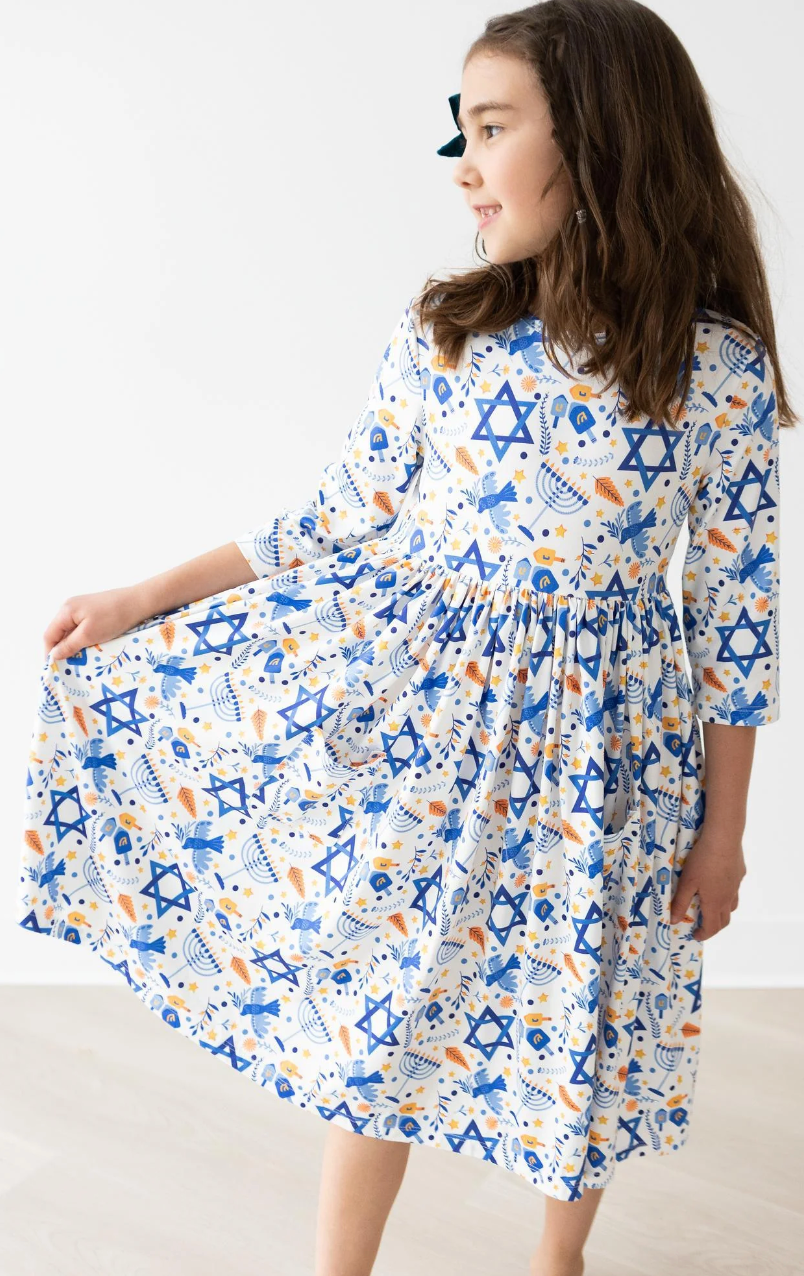 Happy Hanukkah Pocket Twirl Dress