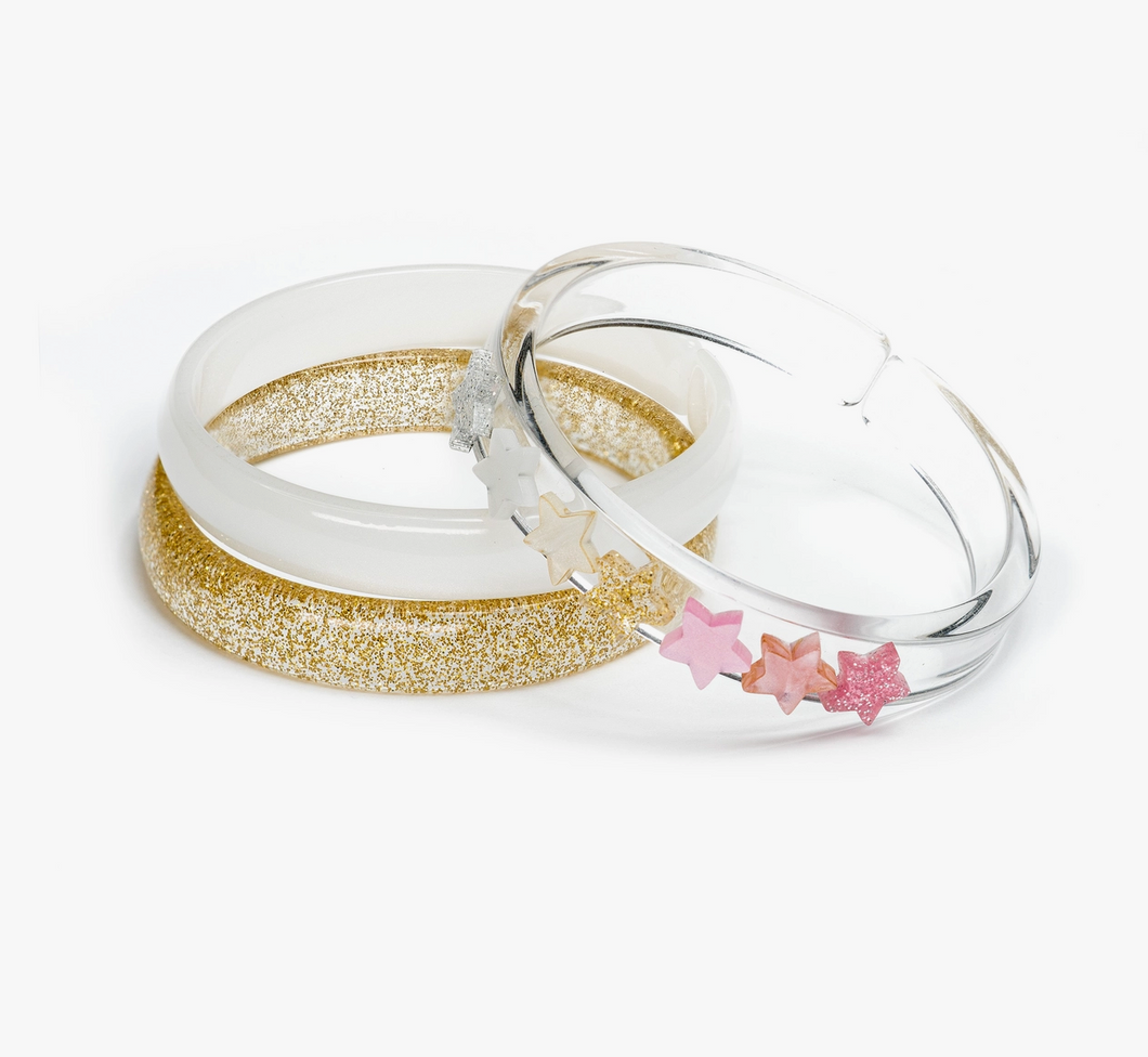 Glitter Gold Star Bangle Set