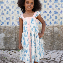 Load image into Gallery viewer, Girls Gabriela Dress in Lisbon Coast
