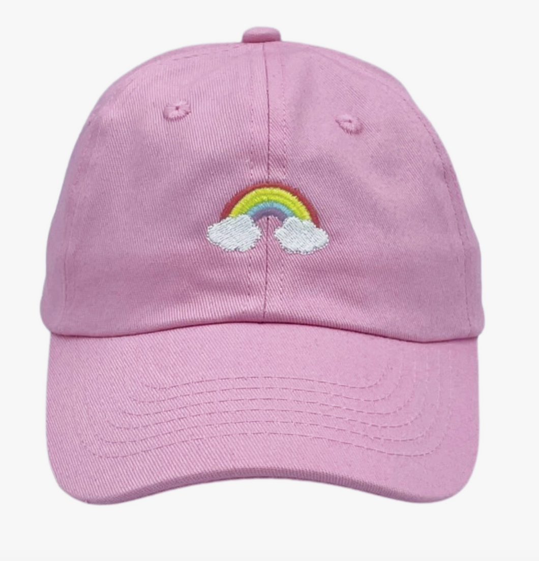 Embroidered Rainbow Bow Baseball Hat