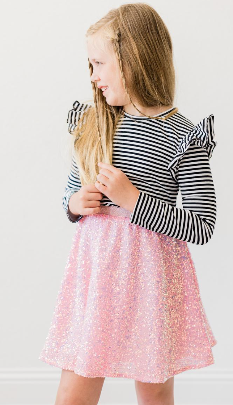 Bubble Gum Sequin Twirl Skirt