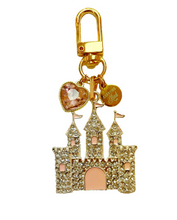 Load image into Gallery viewer, Girls Cate Bag with Princess Castel Charm - Light Pink Crystal
