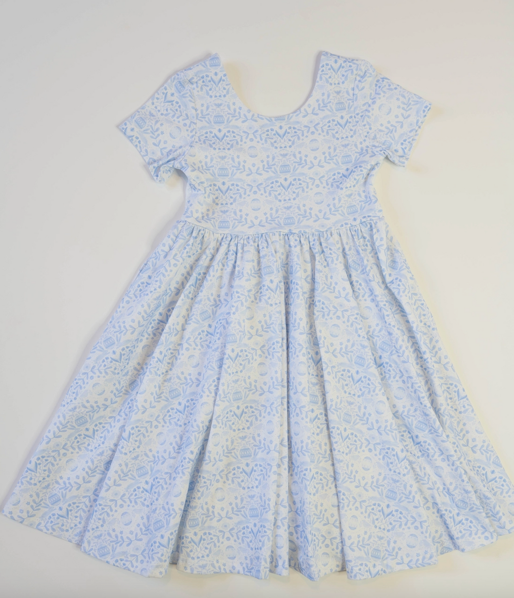 Classic Twirl in Blue Bunnies Easter Pocket Twirl Dress