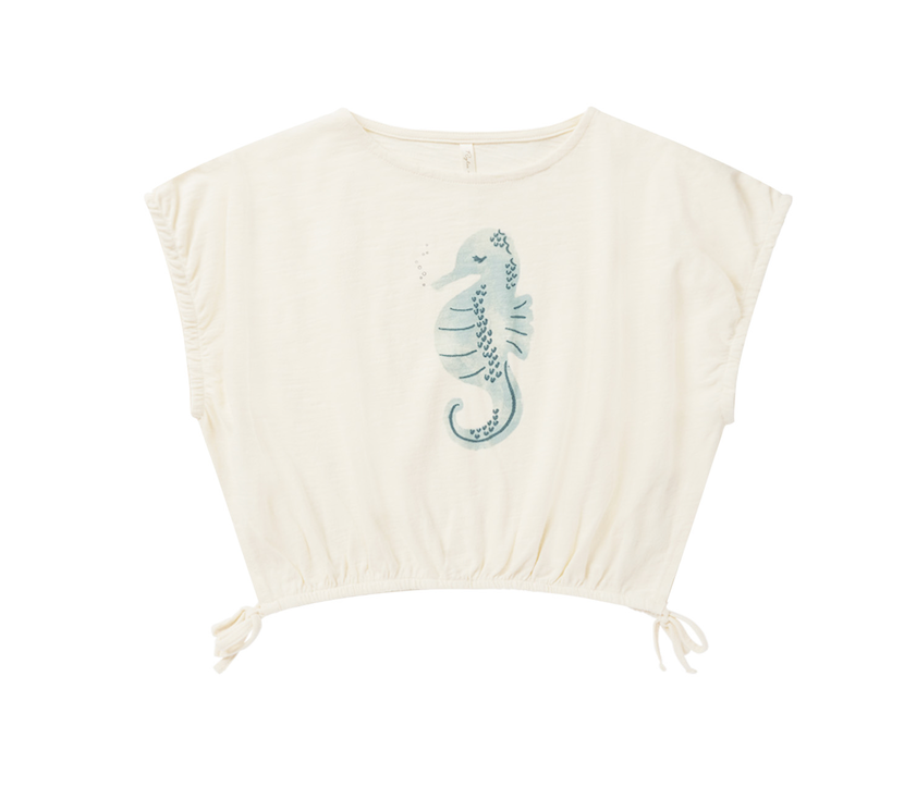 Cropped Cinch Seahorse Tee