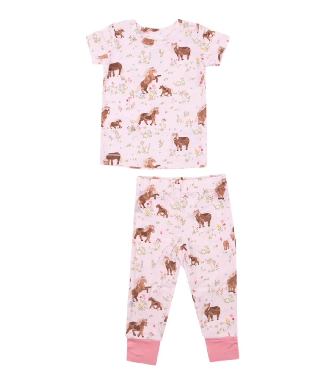 Watercolor Pink Ponies Loungewear Set