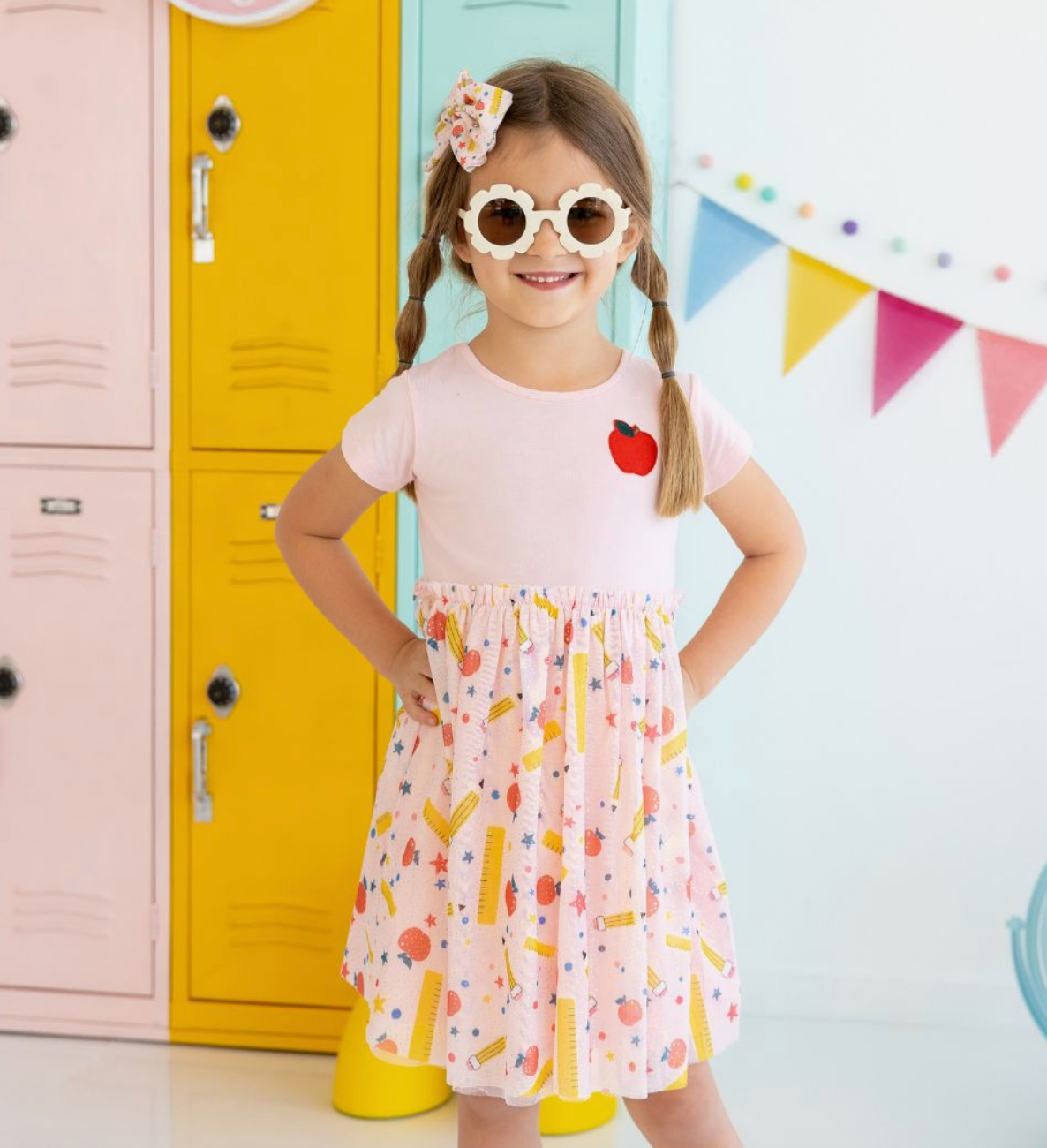 back to school mini dress School Days Back to School Short Sleeve Tutu Dress 7/8Y