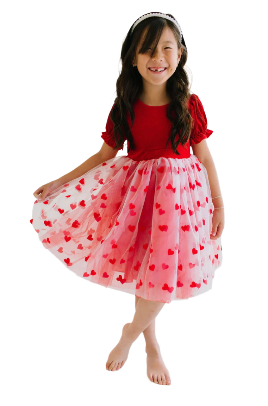 Kids Rose Dress is Valentine Print **Preorder**