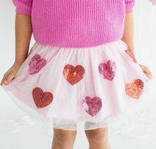 Load image into Gallery viewer, Girls Sequin Heart Valentine&#39;s Day Tutu Skirt
