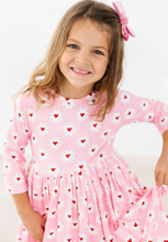 Load image into Gallery viewer, Daisy Delight Girls Pocket Twirl Dress - Valentine
