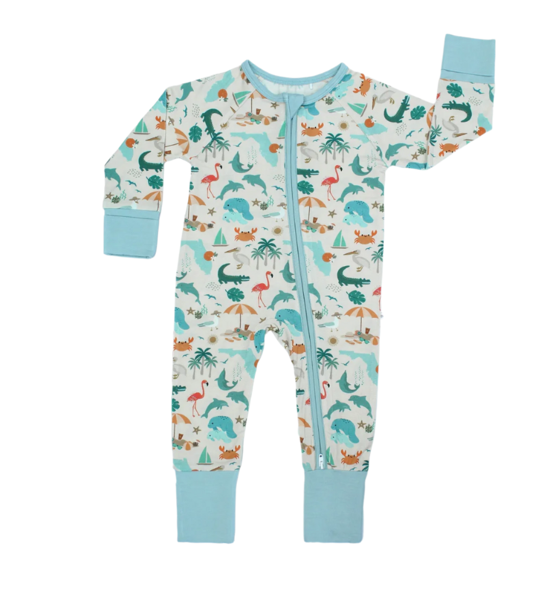 Explore Florida Souvenir Bamboo Convertible Baby Pajamas