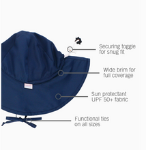 Load image into Gallery viewer, Kids Navy Sun Protective Hat
