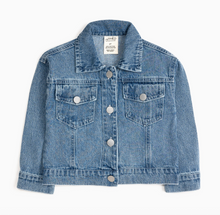Load image into Gallery viewer, Girls Game Day Football Sequin Patch Denim Jacket
