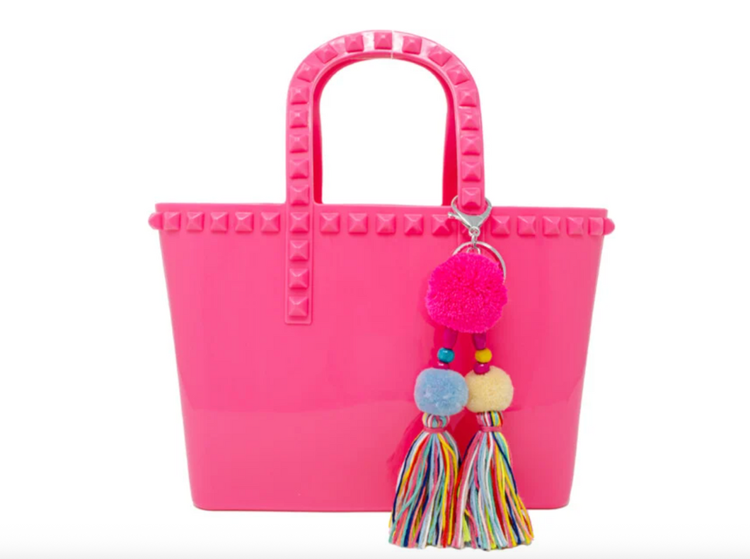 Tiny Jelly Tote Bag - Hot Pink