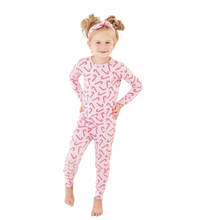 Load image into Gallery viewer, Candy Cane Lane Holiday Pajama Set - Pink
