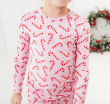 Load image into Gallery viewer, Candy Cane Lane Holiday Pajama Set - Pink
