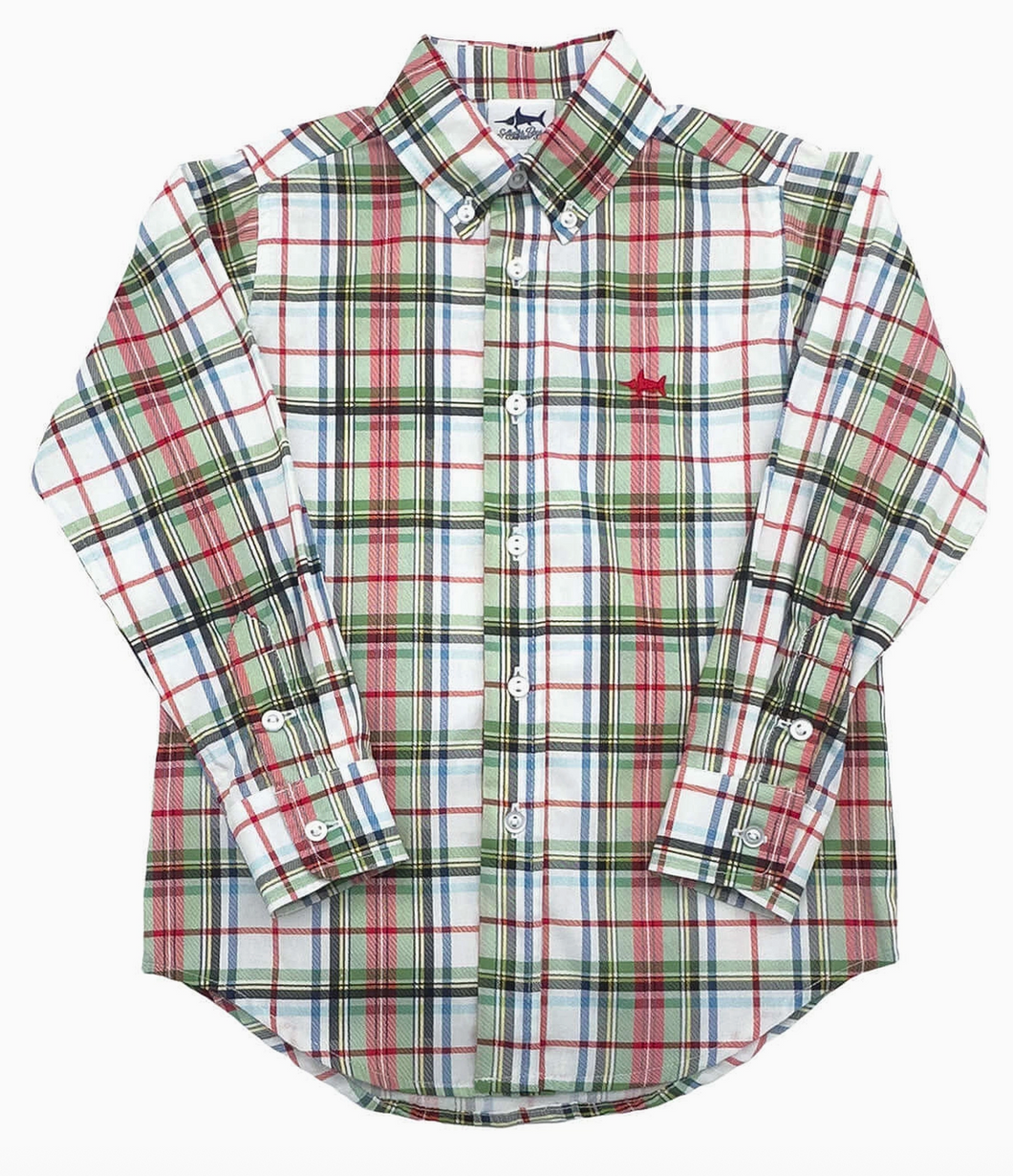 Carter Oxford Boys Shirt Creme Plaid
