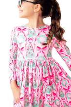 Load image into Gallery viewer, Jingle Bows Long Sleeve Pocket Twirl Dress
