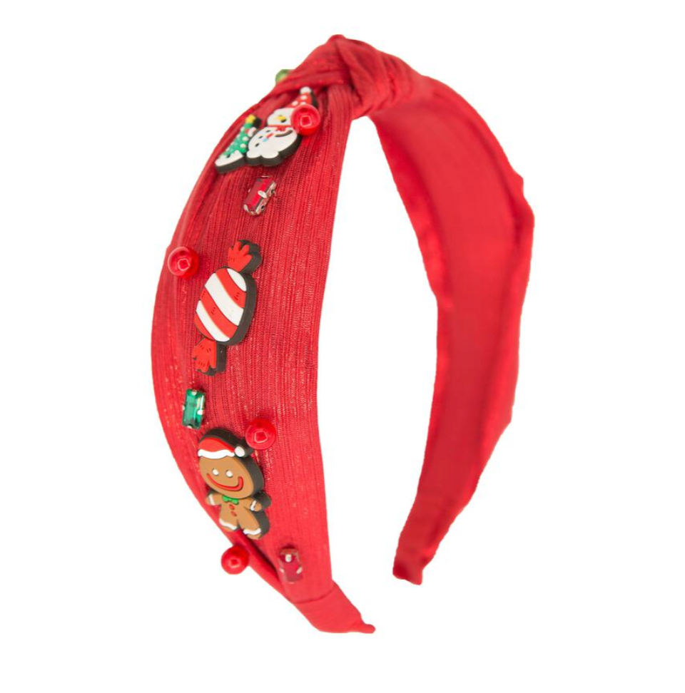 Red Jeweled Charmed Christmas Headand