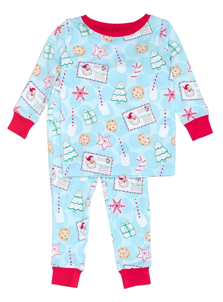 Kids Bamboo Santa Sweets Long Sleeve Pajama Set