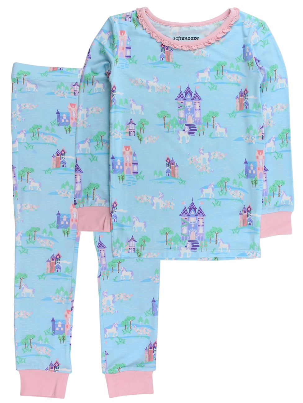 Girls Bamboo Once Upon A Castle Long Sleeve Pajama Set