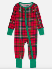 Load image into Gallery viewer, Baby Bamboo Viscose Red Nicholas Plaid Convertible One Piece Footie Pajama

