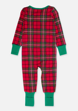 Load image into Gallery viewer, Baby Bamboo Viscose Red Nicholas Plaid Convertible One Piece Footie Pajama
