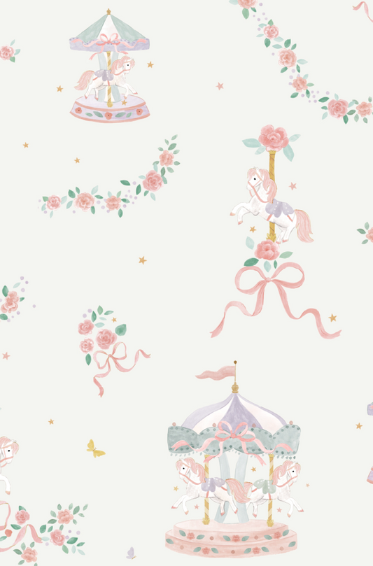 Carousel with Bows Swaddle Blanket