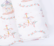 Load image into Gallery viewer, Carousel with Bows Swaddle Blanket
