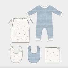 Load image into Gallery viewer, Layette Set Nautical Ocean Organic Cotton Baby Shower Gift
