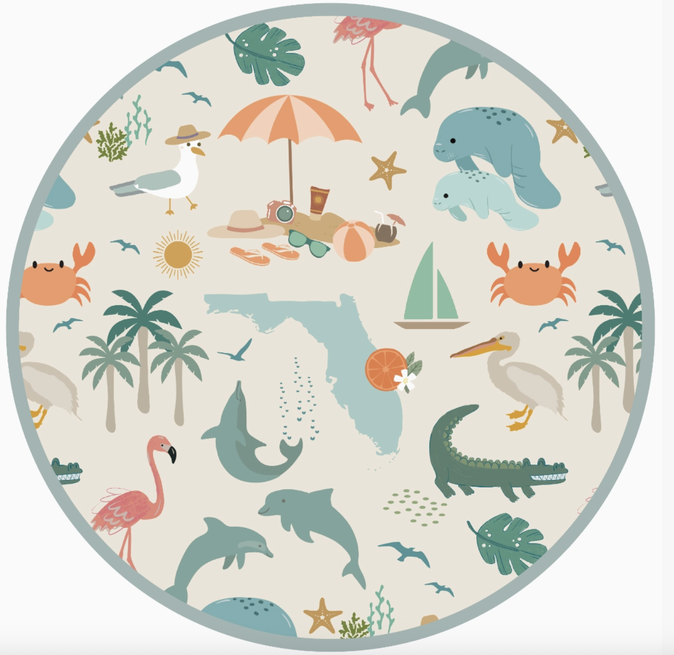 Soft Florida-themed bamboo swaddle blanket by Emerson and Friends, featuring a luxurious feel and vibrant tropical print.