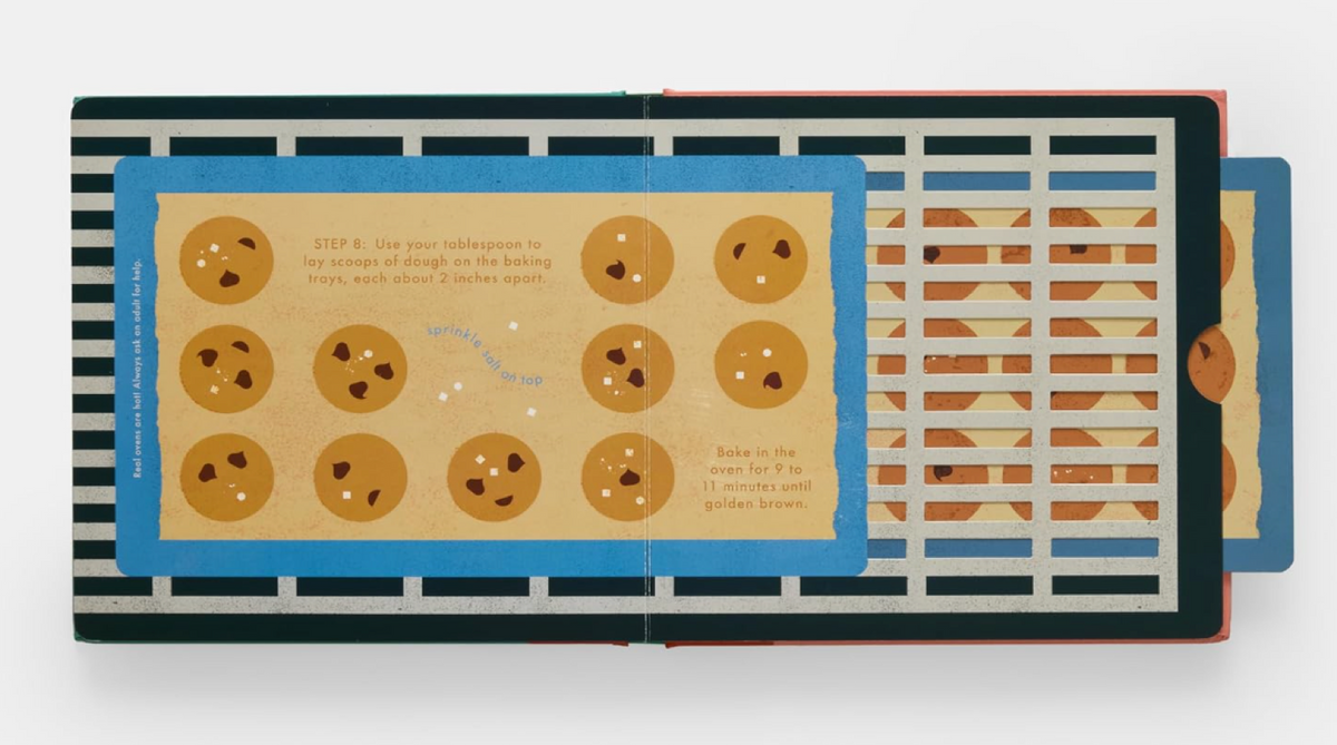 Screenshot of "Cookies!: An Interactive Recipe Book" by Ingram, showing pages with cookie recipes and interactive baking instructions.