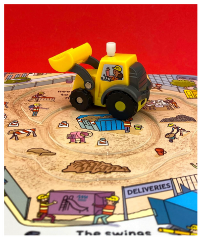 Interactive Wind Up Digger book by Ingram featuring colorful illustrations and a mechanical wind-up toy digger for children.