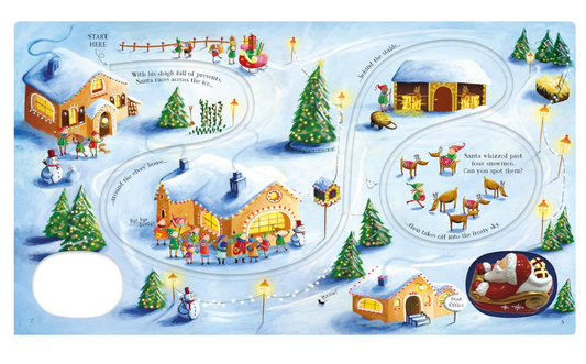 Ingram Wind Up Santa's Sleigh interactive book and toy, featuring a colorful sleigh and Santa figure for children to play and read with.