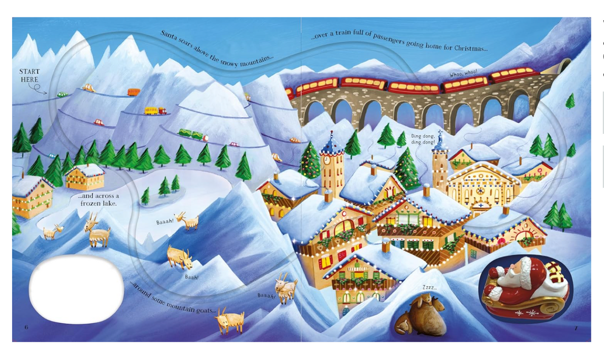 Ingram Wind Up Santa's Sleigh interactive book and toy with colorful illustrations and a wind-up mechanism for engaging play.