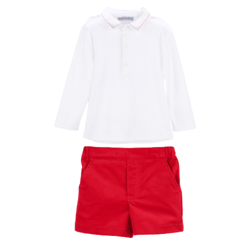 Boys Holiday Short Set - Red **preorder**