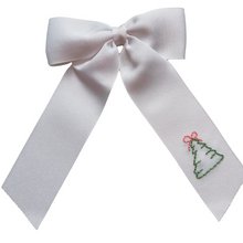 Load image into Gallery viewer, Medium White Hand Embroidered Tree Bow
