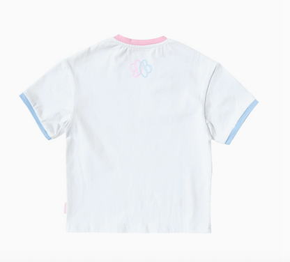 Girls LOVE Tennis Tee by bits and bows, pink short-sleeve shirt with playful tennis-themed design for young girls.