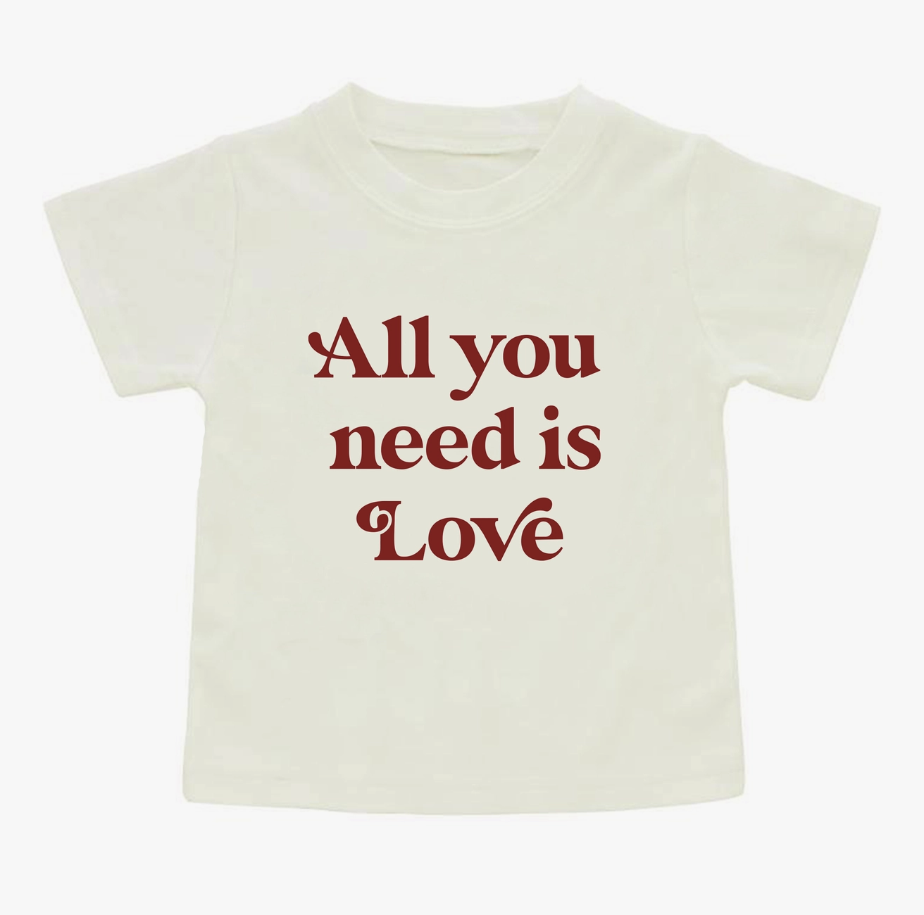 Emerson and Friends All You Need Is Love T-shirt featuring a colorful heart graphic and casual fit.