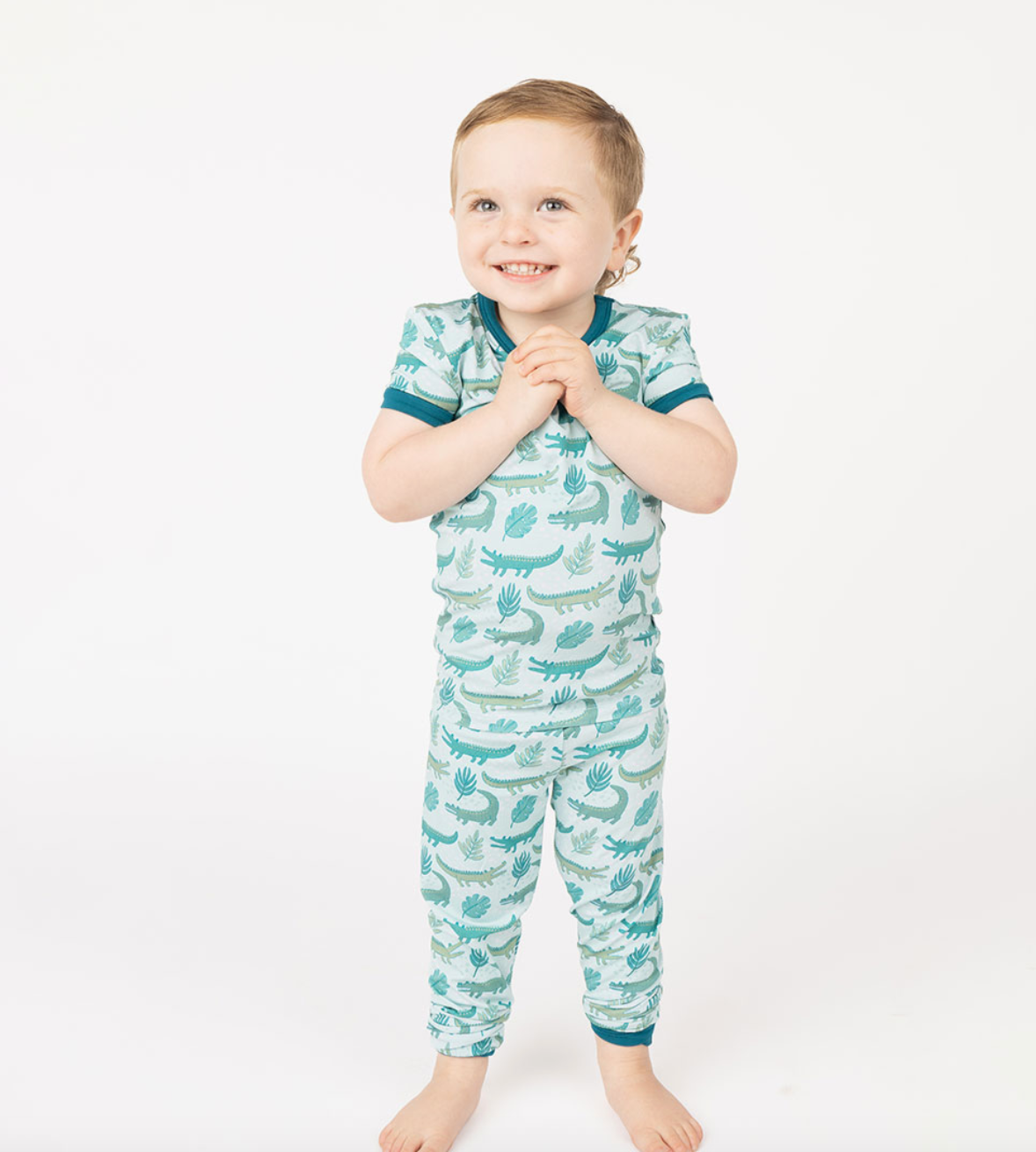 Emerson and Friends Later Gator Alligator kids bamboo pajamas sleepwear set with alligator print for toddlers.