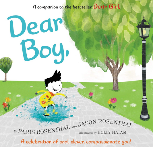 Cover of "Dear Boy: A Celebration of Cool, Clever, Compassionate You!" hardcover picture book by Flora Ottimer featuring colorful illustrations.
