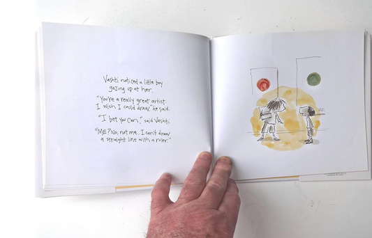 Cover of The Dot hardcover picture book by Flora Ottimer featuring colorful abstract designs and playful typography.