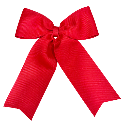 Large personalized embroidered bow with alligator clip by Flora Ottimer, featuring colorful floral embroidery on soft fabric.