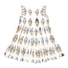 Load image into Gallery viewer, Girls Kelsey Dress - Vintage Soft Serve by Pink Chicken
