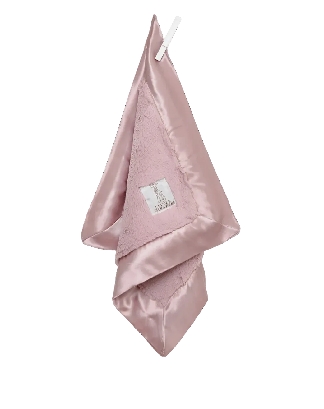 Little Giraffe Luxe Blanky in dusty pink, soft plush baby blanket with a gentle texture and cozy feel.