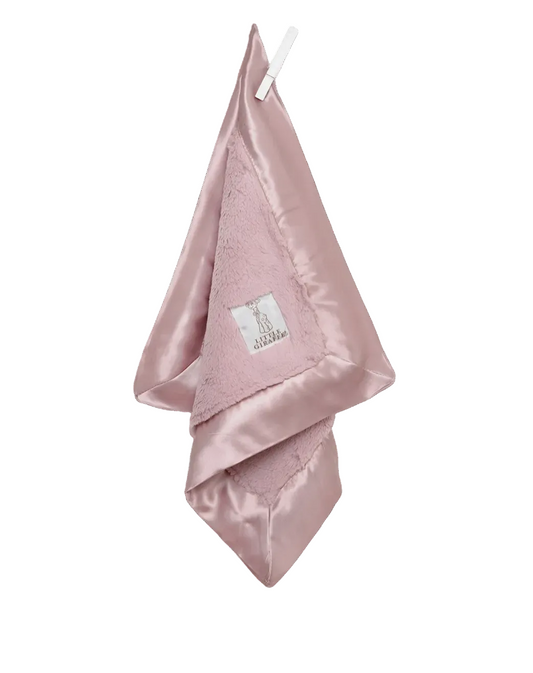 Little Giraffe Luxe Blanky in Dusty Pink, soft plush baby blanket with a gentle pink color and luxurious texture.