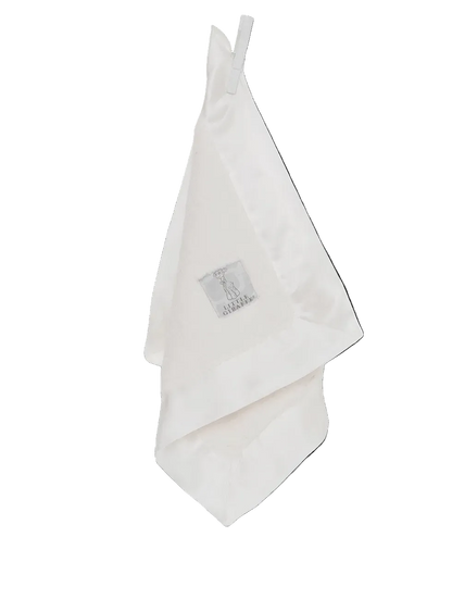 Little Giraffe Luxe Blanky in cream, soft plush baby blanket with a smooth, luxurious texture and gentle cream color.