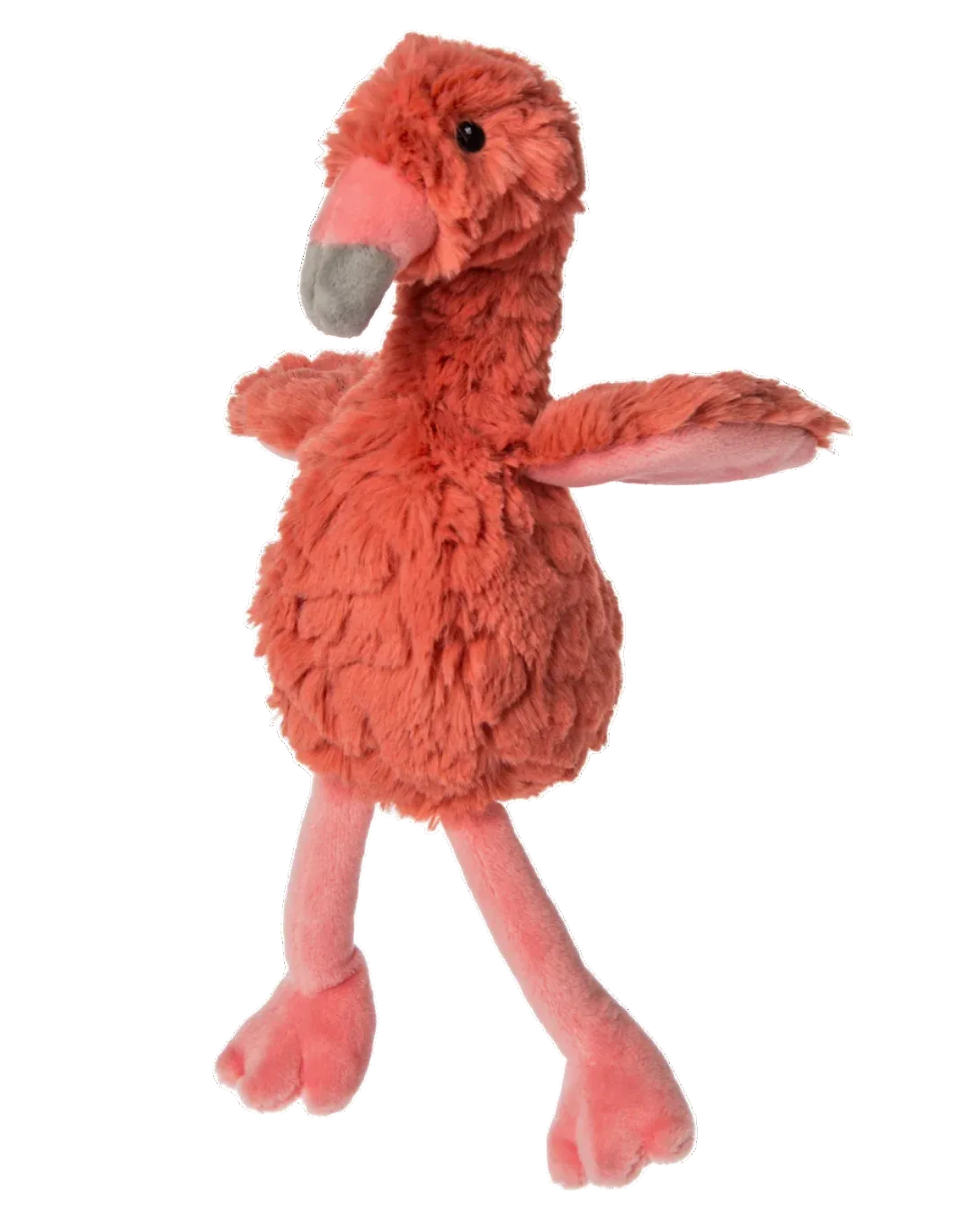Soft pink baby flamingo plush toy by Mary Meyer, featuring a cute, cuddly stuffed flamingo for children.